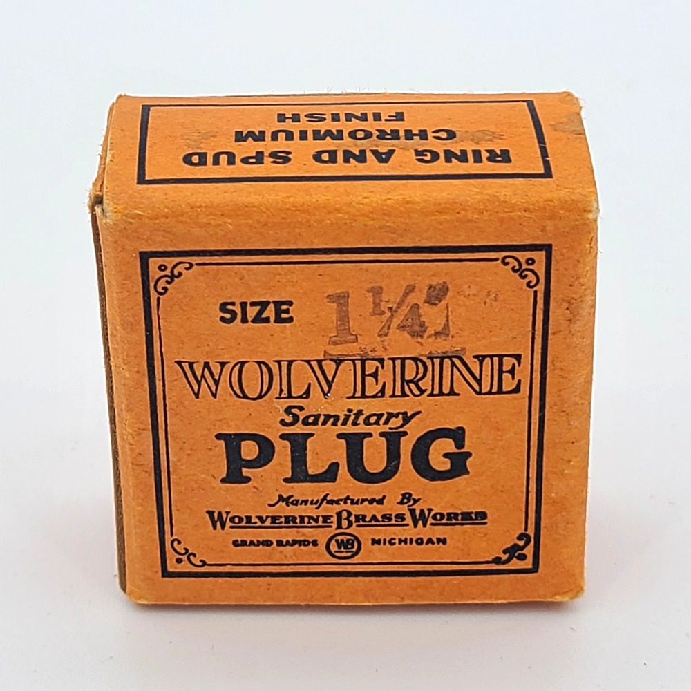 Vintage Wolverine Brass Works Sanitary Plug 1 1/4" New in Box